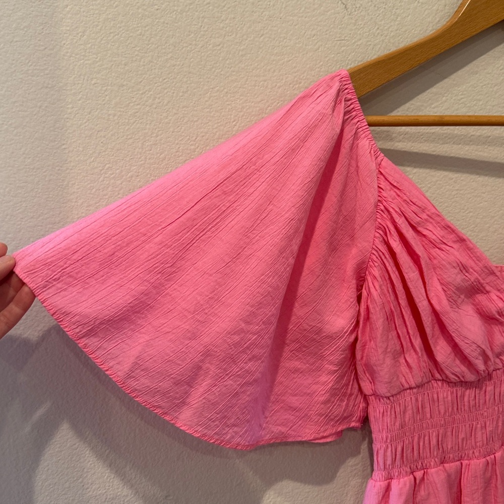 Abercrombie & Fitch Organza Tiered Pink Mini Dress Size Medium‎ Tall - Picture 4 of 10